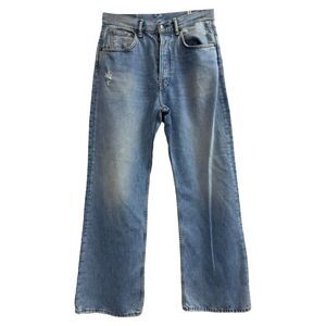 Acne studios Distressed Wide-Leg Jeans in Blue Cotton